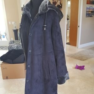 Heavy full length Suede trench coat lined